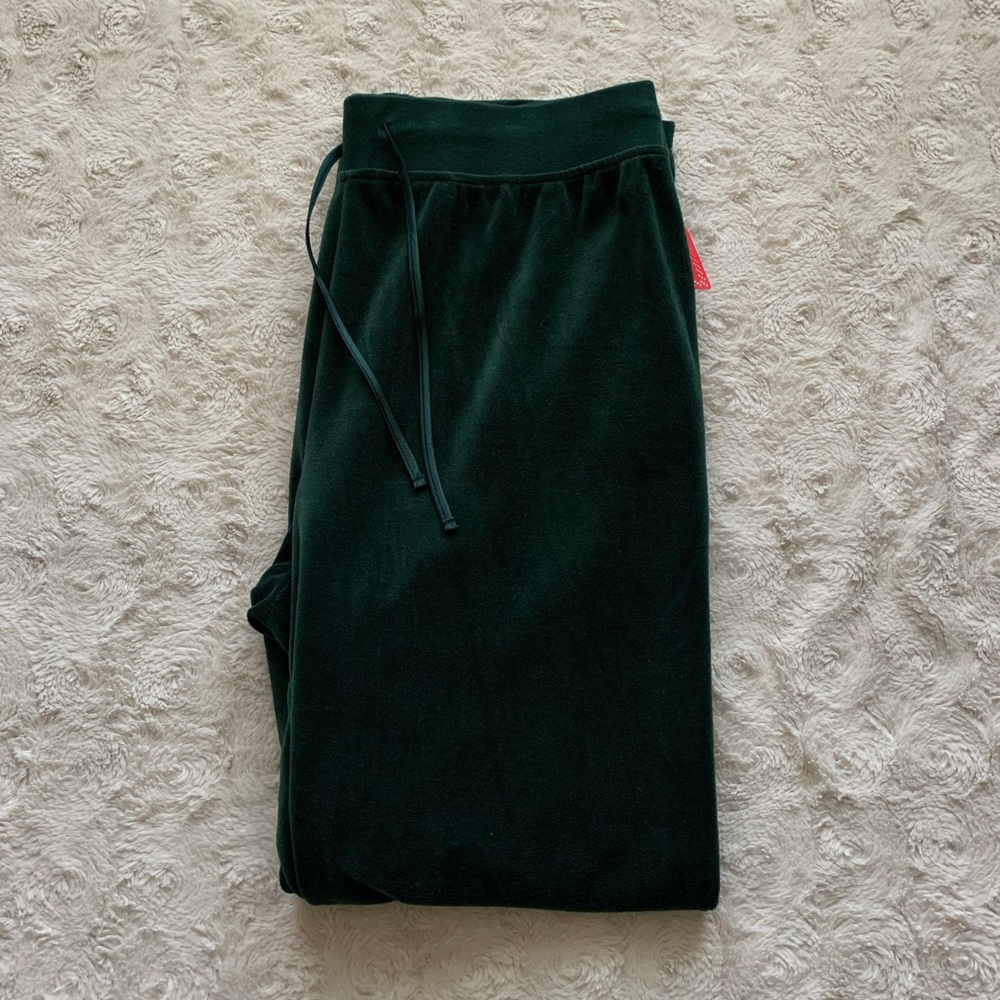 St. John’s Bay Dark Green Velour Sweatpants Plus Size 1X